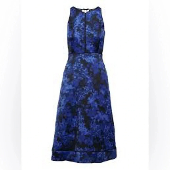 Banana Republic Kristi Blue Black Floral Print Tie Racerback Midi Dress sz 8 - Picture 3 of 10